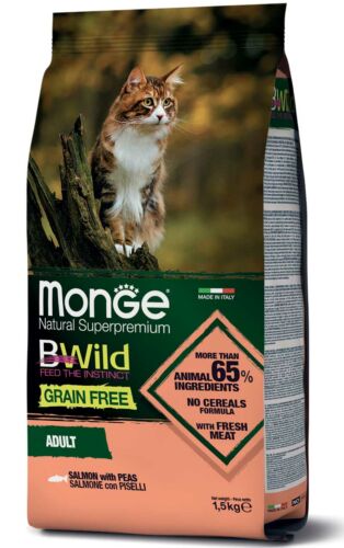 Monge Cat Bwild Grain Free vadlazac-borsó 10kg
