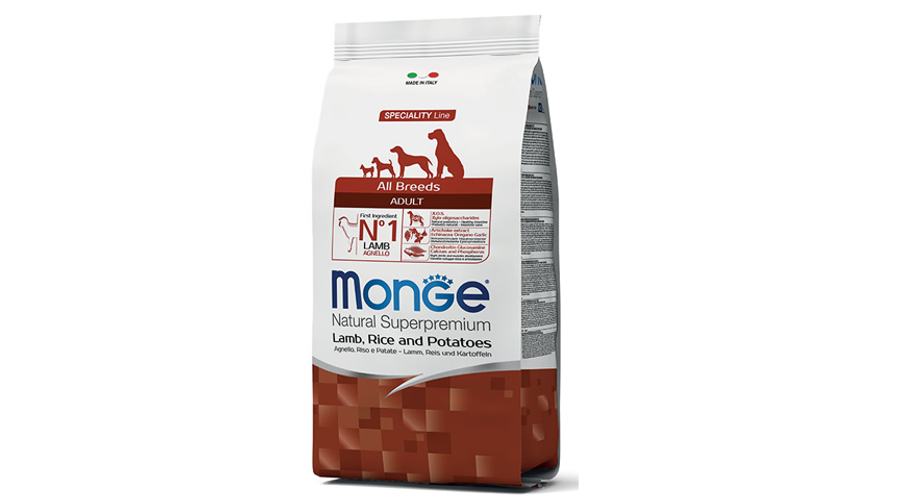 Monge Dog MONOPROTEIN Speciality line All Breeds Adult bárány-rizs 2,5kg, 12kg, 15kg