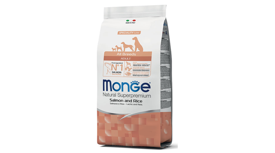 Monge Dog MONOPROTEIN Speciality line All Breeds Adult lazac-rizs 12kg, 15kg