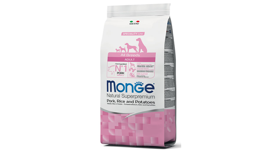 Monge Dog MONOPROTEIN Speciality line All Breeds Adult sertés-rizs 2,5kg, 15kg