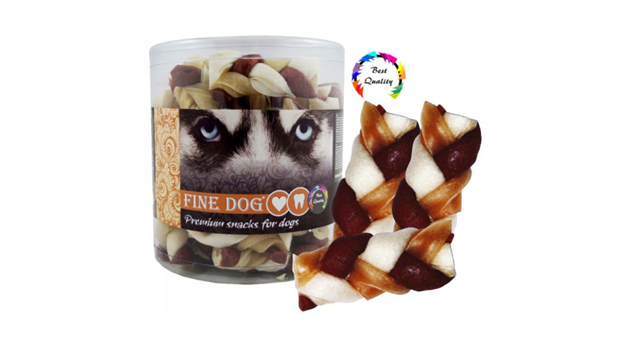 RD16001 Kutya jutalomfalat - Fine Dog Rawhide fonat - húsos 6,5cm/40 db